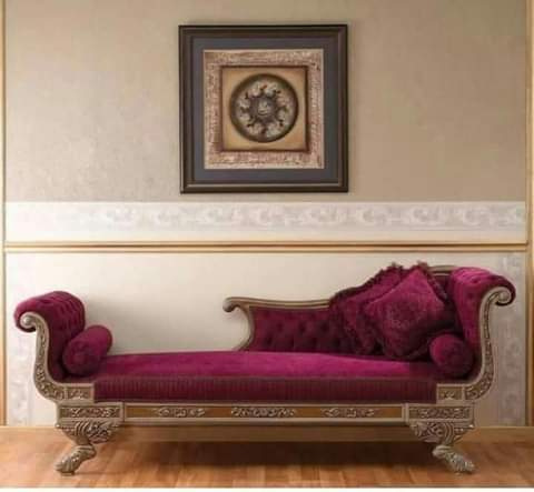 Magenta Scroll-Arm Deewan — handcrafted wooden furniture from Chiniot, Pakistan