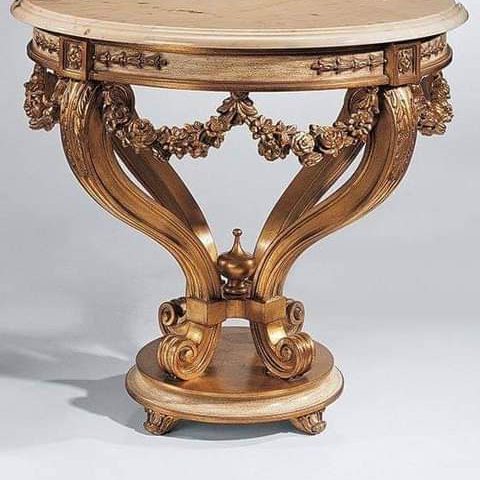 Garland Pedestal Side Table — handcrafted wooden furniture from Chiniot, Pakistan